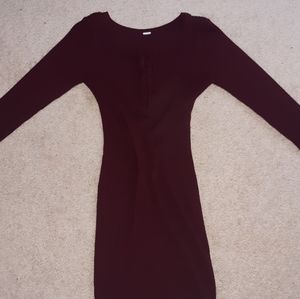 Burgandy body con dress